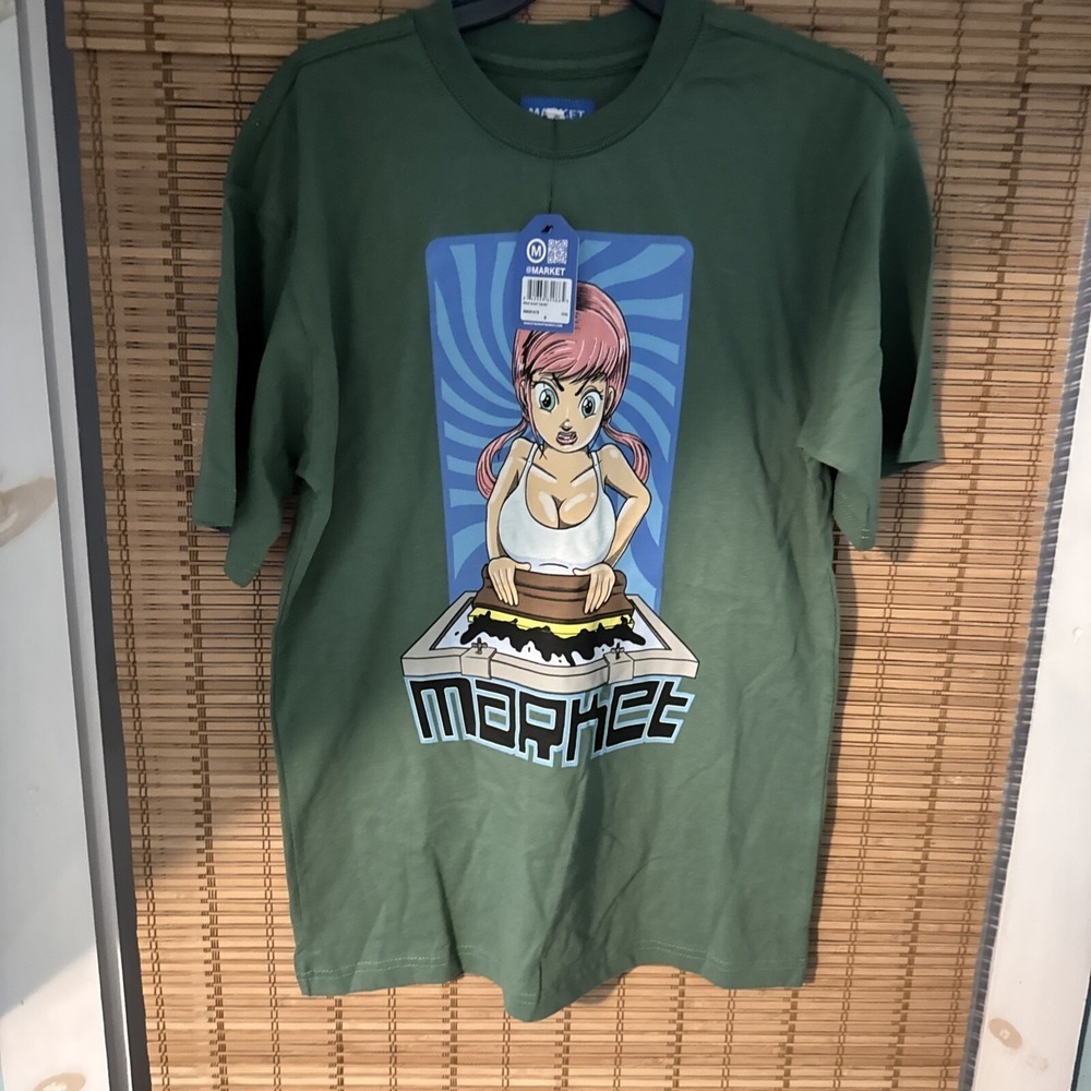 Size S Mens Zumiez Market Studios Green Women Screen printing Brand New With Tag